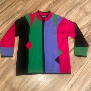 Coldwater Creek 100% Wool Zippered Jacket Sz M